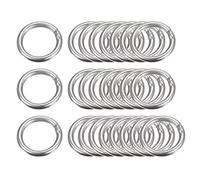 sourcing map 304 Inoxidable Acero O Anillos, 25uds 20mm(0,79") Exterior Diámetro 3mm Grosor Multiusos Metal Soldado O-Anillo Redondo Anillo