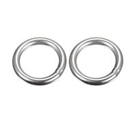 sourcing map 304 Inoxidable Acero O Anillos, 2uds 40mm(1,57") Exterior Diámetro 6mm Grosor Multiusos Metal Soldado O-Anillo Redondo Anillo