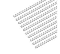 sourcing map 304 Inoxidable Acero Redondas Varillas, 4mm x 400mm Sólido Eje Varillas para Bricolaje Artesanía Maqueta Coche Helicóptero Avión, Paquete de 10