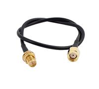 sourcing map 30cm RG174 Cable de Extensión de Antena Cable RP-SMA Hembra a RP-SMA Macho