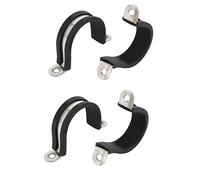 sourcing map 30mm diámetro Clip Abrazadera de manguera revestidas de caucho en forma de U de tubo de acero inoxidable 304 4pcs