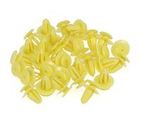 sourcing map 30Pcs 10mm 135mm Grapa Vehículo Clip de Panel de Puerta Burlete Remache Plástico Amarillo