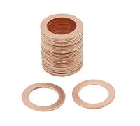 sourcing map 30Pcs 17mm Diámetro Interior Arandelas Planas de Cobre Alquiler de Juntas de Sellado