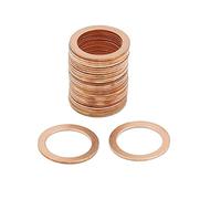sourcing map 30Pcs 18mm Diámetro Interior Arandelas Planas de Cobre Alquiler de Juntas de Estanqueidad
