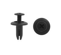 sourcing map 30Pcs 6x15x18mm Grapas Plástico Negro Set Tornillos de Parachoques Maletero Vehículo
