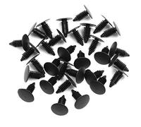 sourcing map 30Pcs 7,5mm Remaches Clip Plástico Negro Para Panel De Puerta Tapizado De Coche Coche