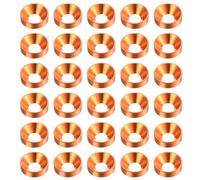 sourcing map 30pcs Arandela Avellanada M4 de Aleación de Aluminio Anodizado, Arandelas de Tornillo para Accesorios Mecánicos, Naranja