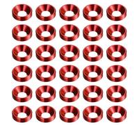 sourcing map 30pcs Arandelas Avellanadas M4 de Aleación de Aluminio Anodizado, Arandelas de Tornillo para Piezas de Accesorios Mecánicos, Rojo