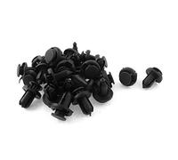 sourcing map 30Pcs Remaches De Vehículo Puerta Panel Molduras Grapa Negro 10mm Agujero Clip para Bandeja de Maletero