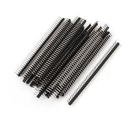 sourcing map 30uds 40 Salidas Individual Hila Recto Ángulo Pin Macho Cabezales Tira 2mm Paso