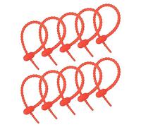 sourcing map 30uds Rojo, Reutilizables Cremallera Bridas, 6 Pulgadas Silicona Corbatas Bolsa Clips, Silicona Multiusos Corbatas, Cable Corbatas, Pan Corbata, Doméstico Torsión Bridas