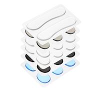 sourcing map 32 almohadillas de gel amortiguadoras de tambor, silenciadores de tambor, amortiguadores de tambor, gel de luna, transparente, negro, marrón, azul, 33 x 26 x 3 mm, para tambores y