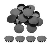 sourcing map 32 tapones de plástico negro de 35 mm, tapones de agujero de panel tipo empotrado, tapas de extremo para bloquear tubos de agujero de muebles, gabinetes
