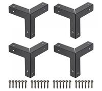 sourcing map 33x33x33mm Caja de Metal Protectores de Esquina Borde Negro 4pcs