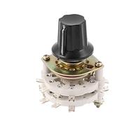 sourcing map 34 x 44mm KCZ 4 Polos 4 Accionamiento 6mm Eje Banda Canal Giratorio Interruptor Selector w Tapa