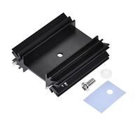sourcing map 34mm x 25mm x 12mm TO-220 Aluminio Disipador térmico para Refrigeración Transistor Diodos con 2 Soporte Pasador Negro 10uds
