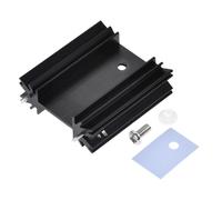 sourcing map 34mm x 25mm x 12mm TO-220 Aluminio Disipador térmico para Refrigeración Transistor Diodos con 2 Soporte Pasador Negro 6uds