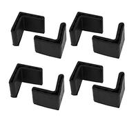 sourcing map 35mm x 35mm Forma L Muebles ángulo almohadilla de goma del pie pierna cubierta protectora de 8PCS