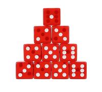 sourcing map 36 dados acrílicos, dados D6 translúcidos de 19 mm, borde redondeado cuadrado de 6 lados para juegos de mesa, suministros de fiesta temática de cumpleaños, rojo