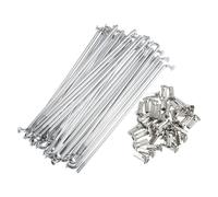 sourcing map 36 Pcs Radios Y Nipples De Rueda Plateado 4Mm 170Mm Para Moto