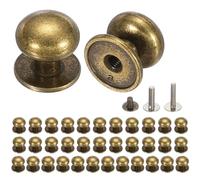 sourcing map 36 tiradores pequeños de cajón vintage de 12 x 13 mm para joyero, pomos redondos de metal para gabinete, tiradores con tornillos para tocador, armario, joyero, cajas de regalo, color