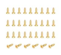 sourcing map 36 tornillos de latón, M3 x 10 mm, cabeza plana Phillips maciza, tornillos de madera autorroscantes para carpintería, reparación de muebles, marcos de fotos, paneles de yeso