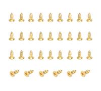 sourcing map 36 tornillos de latón, M3 x 8 mm, cabeza plana Phillips maciza, tornillos de madera autorroscantes para carpintería, reparación de muebles, marcos de fotos, paneles de yeso