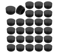 sourcing map 38 tapones redondos de plástico, tapones negros para tubo de 30 mm, inserto de tubo para patas de muebles, protección deslizante para silla, sofá, mesa, estante