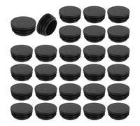 sourcing map 38 tapones redondos de plástico, tapones negros para tubo de 38 mm, inserto de tubo para patas de muebles, protección deslizante para silla, sofá, mesa, estante