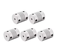 sourcing map 3mm a 3mm Aluminio Aleación Eje Acoplamiento Flexible Acoplador Motor Conector Junta L25xD19 Plateado, 5uds.