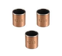 sourcing map 3Pcs Cojinetes de Casquillo, Manguito de Rodamiento sin Aceite, Diámetro Interior 12mm, Diámetro Exterior 14mm, Longitud 15mm, Cojinetes de Manga Bujes de Acero Carbono