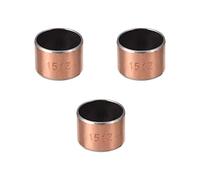 sourcing map 3Pcs Cojinetes de Casquillo, Manguito de Rodamiento sin Aceite, Diámetro Interior 15mm, Diámetro Exterior 17mm, Longitud 12mm, Cojinetes de Manga Bujes de Acero Carbono