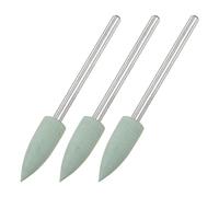 sourcing map 3uds 800 Grano Abrasivo Montado Piedra 1/4" Vástago 1/9" Diámetro Punto Piedra Esmerilado y Pulido Cabezas para Desbarbado Pulido