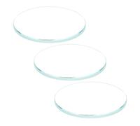 sourcing map 3uds AR-Revestimiento Reloj Lente 33mm x 2mm Redondo Plano Mineral Reloj Cristal Vidrio