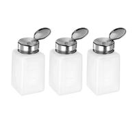 sourcing map 3uds Disolvente Alcohol Dispensador 200ml(6.7oz) Empujar Abajo Líquido Dispensador Bomba con Sellado Inoxidable Acero Tapa para Acetona Limpiador, Blanco