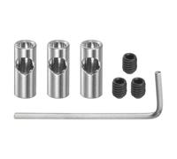 sourcing map 3uds Piñón Engranaje Adaptador Impulsor Eje Acoplador 5mm a 3.175mm 1/8" Piñón Reductor Manga Adaptador Motor Eje Cambio, con 3uds Tornillos Tornillos, Hexagonal Llave