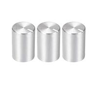 sourcing map 3uds Potenciómetro Perilla Estriado Eje Tono Plata Aluminio 6mm Eje Diámetro Giratoria Perilla 10mmx15mm Volumen Control Perilla