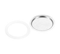 sourcing map 3uds Silicona Junta 50x64mm y 1uds Inoxidable Acero Filtro Pantalla 59x60mm para 3-Tazas Mocha Cafetera