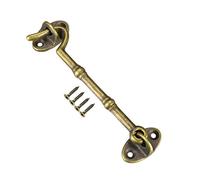 sourcing map 4.1" Cabina Ganchos Ojo Pestillo Puerta Portón Giratoria Ventana Latón Gancho Con Montaje Tornillos Antiguos Bronce 1Uds