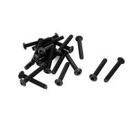 sourcing map #4-40 x 3/4" hexagonal de acero de aleación UNC tornillos de máquina de cabeza de botón negro 20 pcs