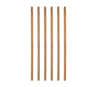 sourcing map 4.5mm Madera Bambú Crochet Gancho, 6pcs Tejer Agujas de Ganchillo Crochet Gancho Herramienta de Ganchillo para Tejer Suéter para Bricolaje Artesanal Hilo