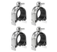 sourcing map 4 abrazaderas de amortiguador de goma de 1-2/3 pulgadas, universales de acero inoxidable 304 con perno y tuerca para tubos CVPC de cobre PEX, color negro plateado