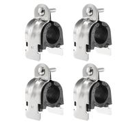 sourcing map 4 abrazaderas de amortiguador de goma de 1 pulgada universales de acero inoxidable 304 con perno y tuerca para tubos CVPC de cobre PEX, color negro plateado