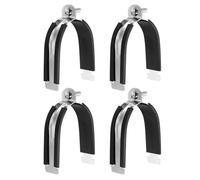 sourcing map 4 abrazaderas de amortiguador de goma de 3-2/5 pulgadas, universales de acero inoxidable 304 con perno y tuerca para tubos de cobre PEX CVPC, color plateado y negro