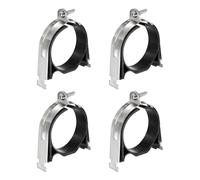 sourcing map 4 abrazaderas de amortiguador de goma de 3-7/9 pulgadas, universales de acero inoxidable 304 con perno y tuerca para tubos CVPC de cobre PEX, color negro plateado