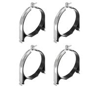 sourcing map 4 abrazaderas de amortiguador de goma de 7-2/7 pulgadas, universales de acero inoxidable 304 con perno y tuerca para tubos CVPC de cobre PEX, color negro plateado