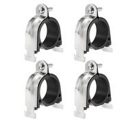 sourcing map 4 abrazaderas de puntal de goma de 2-1/6 pulgadas universales de acero inoxidable 304 con perno y tuerca para tubos CVPC de cobre PEX, color plateado y negro