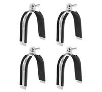 sourcing map 4 abrazaderas de puntal de goma de 3-3/7 pulgadas universales de acero inoxidable 304 con perno y tuerca para tubos de cobre PEX CVPC, color plateado y negro