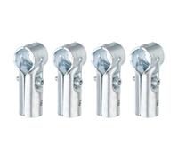 sourcing map 4 abrazaderas de riel de extremo para conductos de 1 pulgada de acero al carbono de 1.9 mm de grosor, accesorios de valla de eslabones de cadena en forma de T, conectores galvanizados en