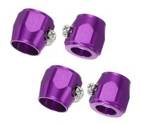 sourcing map 4 abrazaderas hexagonales de aluminio 10AN para manguera de coche, abrazaderas de tubo flexibles con banda de tornillo para combustible, gas, aceite, aire y agua, color morado